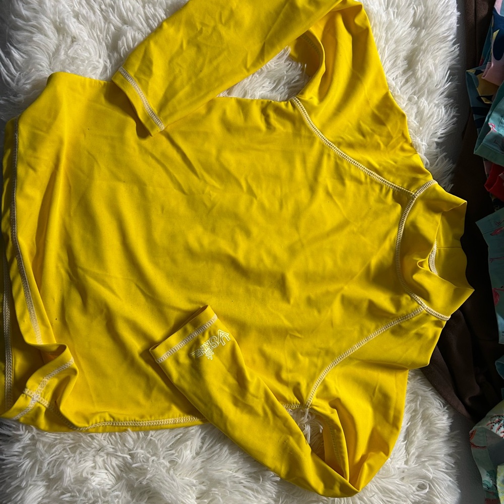 Vibrant Yellow Long Sleeve Boys swimshirt